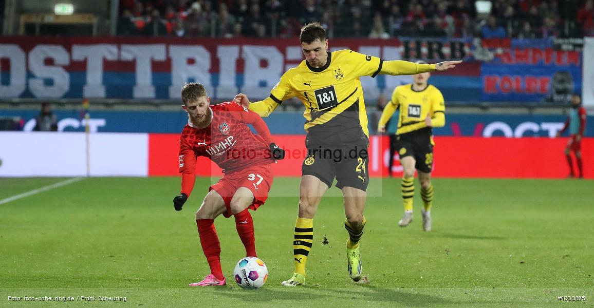 oberste Spielklasse, höchste Liga, Voetbal, Teamsport, Sportclub, Sport-Club, Sport, Soccer, Heidenheim, Saison 2023 2024, Profifußball, Voith-Arena, Männer, Mannschaftssport, Le Football, Herren, Germany, GER, Fußball, Futbol, Fussball, Fotball, Erste Liga, Deutschland, DFL, DEU, Calcio, Bundesliga, 2023/24, 1.BL, 20. Spieltag, 1. Bundesliga, 1 BL - Bild-ID: 1000875