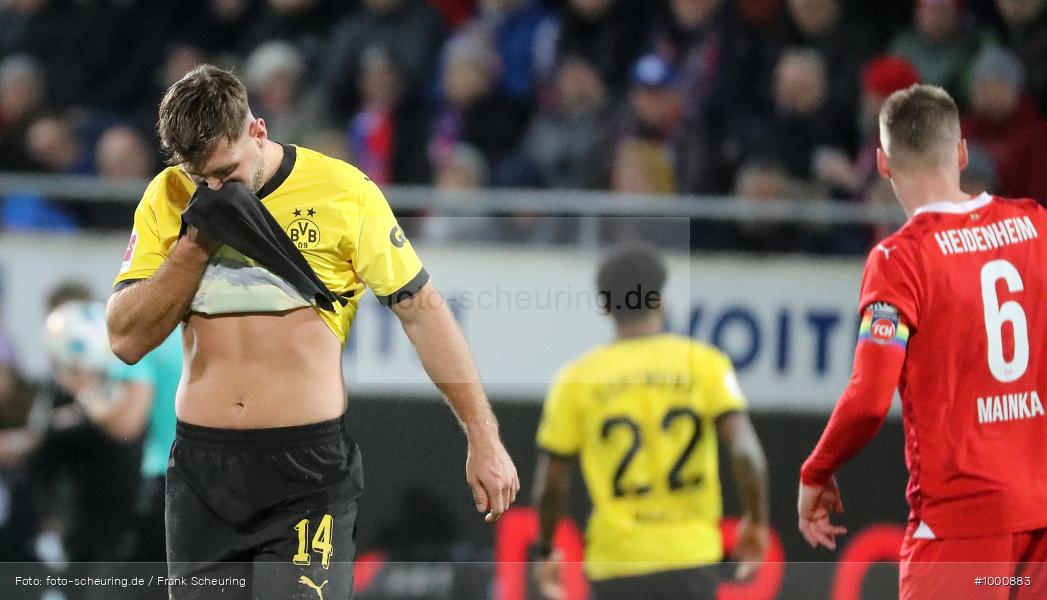 oberste Spielklasse, höchste Liga, Voetbal, Teamsport, Sportclub, Sport-Club, Sport, Soccer, Heidenheim, Saison 2023 2024, Profifußball, Voith-Arena, Männer, Mannschaftssport, Le Football, Herren, Germany, GER, Fußball, Futbol, Fussball, Fotball, Erste Liga, Deutschland, DFL, DEU, Calcio, Bundesliga, 2023/24, 1.BL, 20. Spieltag, 1. Bundesliga, 1 BL - Bild-ID: 1000883