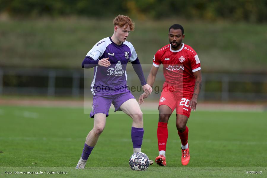 SPO, viertklassig, vierthoechste Spielklasse, Voetbal, Teamsport, Sport, Soccer, Saison 2024 2025, Profifussball, Maenner, Mannschaftssport, Bamberg, Le Football, Herren, Germany, GER, Fussball, Futbol, Fussball, Fotball, Viertklassigkeit, Vierte Liga, Deutschland, DFB, DEU, Fuchs-Park-Stadion, Calcio, Regionalliga, Regionalliga Bayern, 2024/25, 14. Spieltag - Bild-ID: 1001840